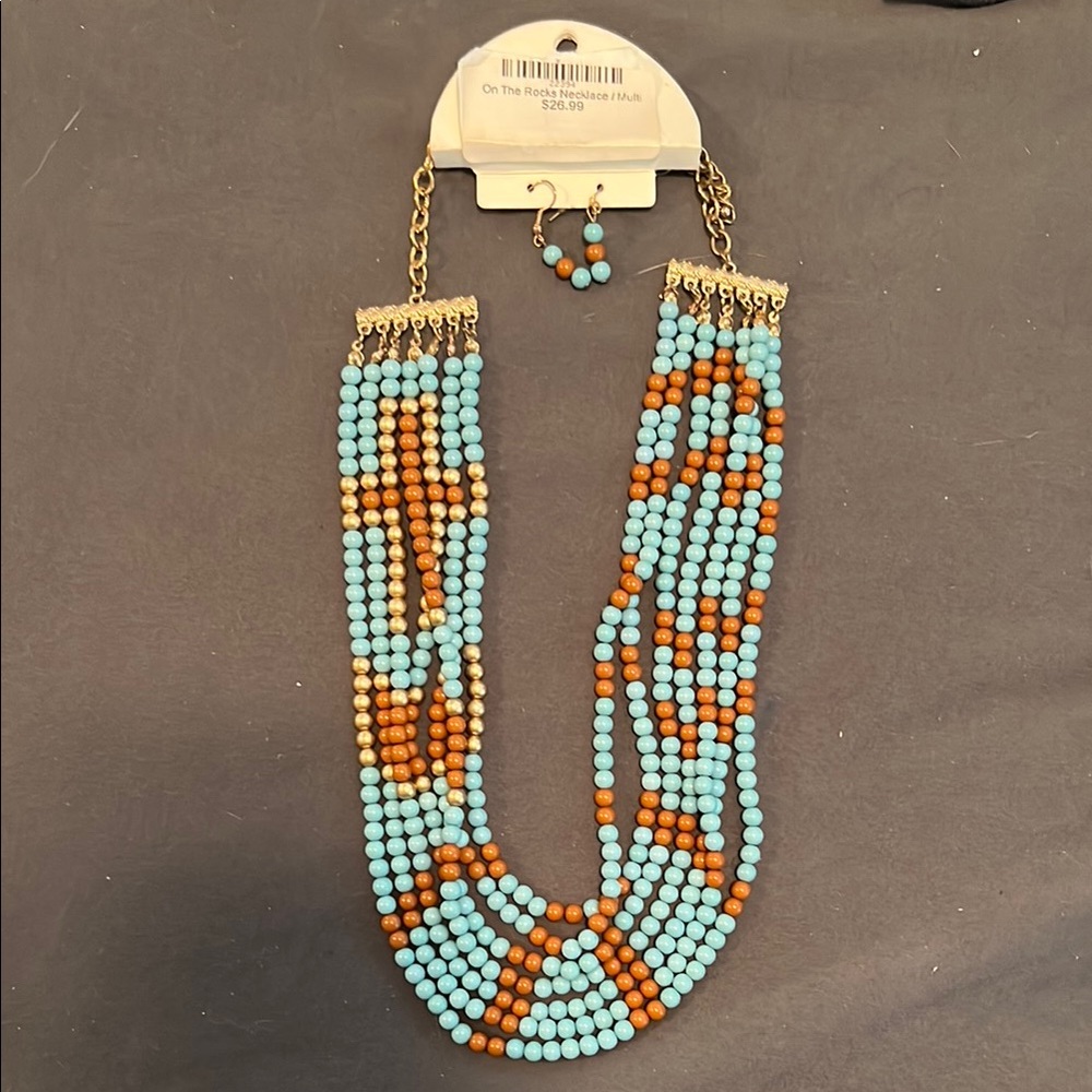 Elegant Beaded Necklace and Earring Set